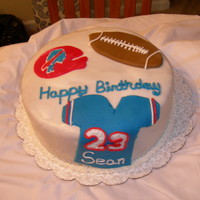 Food Ball Cake This is a cake I maid for a friend who is a fan of the Buffalo Bills. I need to work on my technique with fondant, but I think I'm...