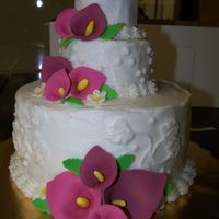 Mini Wedding Cake Butter cream frostingwith Gum paste Calla Lillies