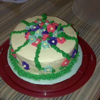 First Buttercreme Cake/icing My sister and I started a cake decorating class last week and we decided to try to make our mom a cute cake for her birthday. It turned out...