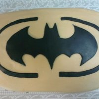 Batman Made for a little boy's birthday. Yellow is buttercream icing and black is MMF.