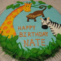 Jungle Animals Birthday Cake this was a b-day cake for my son, who just turned 3. The theme of the party was jungle animals, so I made some animals and the leaves from...