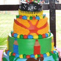 Kindergarden Graduation My son's kindergarden graduation, the teacher's chose a picture of a school cake with the color pencils and the chalkboard and...