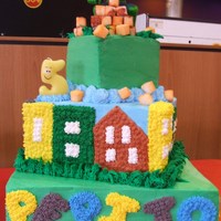 Hulk My son is a really into hulk so I made this cake for his birthday, all made out of whipped topping