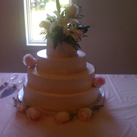 First Wedding Cake This was my first wedding cake. It was for my cousins wedding, they were happy with it. It was just white and chocolate. I didn't have...