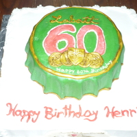 Labatt 60 this is a vanilla cake with lemon fillingbutter cream with mmf fondant accents, i did the labels for the cake with the label changes...