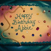 Gemstones And Pearls This cake is vanilla w/ buttercream in a 12"x18" pan. Airbrushed corners, Gems and pearls were provided by customer. Cake was...