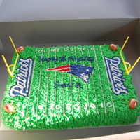Ne Patriots Cake Chocolate cake with butter cream icing and decorations. Done for a friends son.