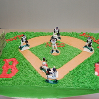 Red Sox Cake Vanilla cake with buttercream frosting and fondant accents. Her son was very specific about this cake. His request was for Ellsbury #2 of...