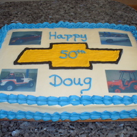 50Th Birthday vanilla cake with buttercream frosting & edible images