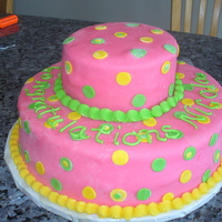 Pink Polka Dot Graduation Cake Cake is layered choc & vanilla cake with buttercream frosting covering in mmf fondont.