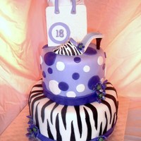 18Th Birthday Cake Purple and Zebra Cake for an 18th birthday surprise