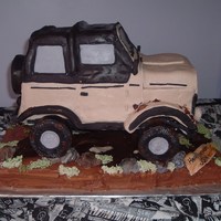 Jeep Wrangler Birthday Cake This cake was done on a stand similar to one another CCer used on a monster truck. (Thanks for the inspiration!) The cake is a copy of the...