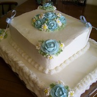 Baptism Cake Made this cake for a Baptism. Bottom tier was a "Tres Leches" cake, therefore I had it sit in a platter to prevent leakage.