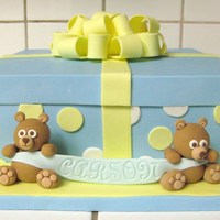 Baby Shower Present This is my first time doing a present with a lid like this, and my first time doing a bow like this. A lot of learning. My friend said I...