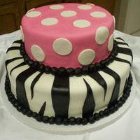 Pink Zebra And Polka Dot Cake 