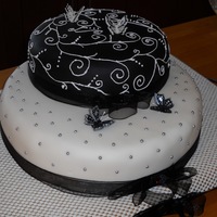 40Th Birthday Cake Red Velvet Cake with Buttercream and Black and White color scheme