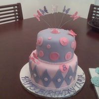 Butterfly Two tier red velvet cake with cream cheese bc and fondant, butterflies 50-50 fondant-gumpaste..tfl!! :) Happy Baking