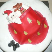 Tired Santa And Reindeer 