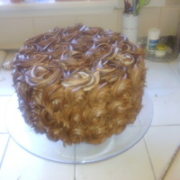 Chocolate Roses White Cake with chocolate bc roses