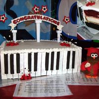Red, White, And Black Grad Cake R/WH/BL school colorswe stuck w/the same color theme including inside cake! Graduate sang "Letting Go" w/choir class during...