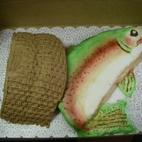 Raibow Trout And Creel Rainbow Trout and Chocolate creel. Trout is BC then airbrushed.