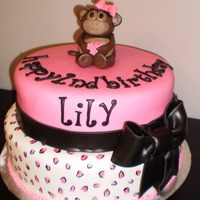 Monkey Cake Painted on leopard print. monkey is rkt.