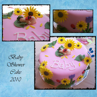 Sunflowers And Baby Ladybugs This is a 10" strawberry and vanilla cake with cream cheese and strawberry filling. The decorations are fondant and gumpaste. Thanks...