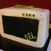 Guitar Amp This is what my nephew wanted for his cake. I didn't want to do an all black cake so he came up with this color scheme. Chocolate cake...