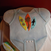 Surf Baby Mom to be found a pic of a cake similar and loved it so I made this one to match the invites. All buttercream with fondant surf boards.