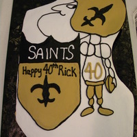 Saint's 40Th B-Day Wife ordered this cake to surprise her hubby for his 40th! All b/c. It was a hit!