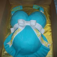 100_1469.jpg i used the scorrer ball pan for the stomach and the small 3-d ball cake pan for the breast. it's yellow cake filled w/ creme"...