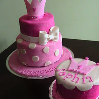 Princess Cake Cake for first birthday with smash cake.