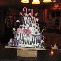 Alex's 21St Birthday Topsy Turvy..all fondant, including 6 high heel shoes, with matching purse. Pearl necklace, ring , cell phone, stars and 21 on top. My...