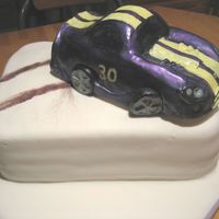 A Viper Dodge Car Made Of Sugarpaste sliding in on the Cake with tyres screeching ;)