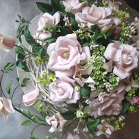 Roses And Hydrangea With White Lavender 