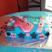 Camp Rock Cake Made this cake for my friend's eight year old daughter.All covered in fondant, guitar and mic are fondant paint with lustre. I wasn&#...