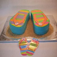 Beach Flip Flops These are buttercream flip flops to match the brides invitations.