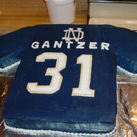 Notre Dame Jersey Cake Buttercream with fondant lettering