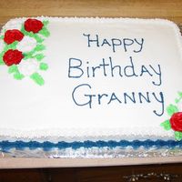 Grannys Birthday Cake Freehand. Buttercream