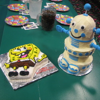 Robot And Spongebob I wanted to show the Robot cake. He was so adorable and BIG.