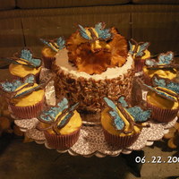 Spring Cake Flowers are made of dried pineapple I made in the oven