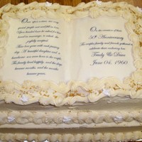50Th Anniversary Traditional white wedding cake recipe with buttercreme and edible image