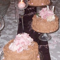Bridal Shower Customer wanted chocolate on chocolate with pink filling. Did not want the frosting smooth.