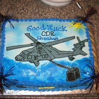 Helicopter Cake This is an MH 60S Helicopter, very specific to the squadron.
