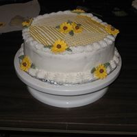 Yellow Flower Cake Just for fun, flowers done in royal icing.