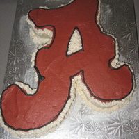 Alabama "a" Cake Groom's cake in the shape of the Alabama A