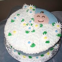 Baby Shower Inside of cake white cake dyed w/ food coloring (one yellow and one blue)