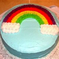 Rainbow Cake Wilton Course 1, Class 2 CakeChocolate Cake w/class buttercream icing