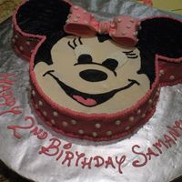 Minnie Mouse My first Minnie Mouse!! French vanilla 10" and 2 6" cakes with Chocolate buttercream filling, Disney Font, 22' round cake...