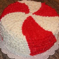 Peppermint Swirl Chocolate cake with Candycane buttercream filling, iced with buttercream